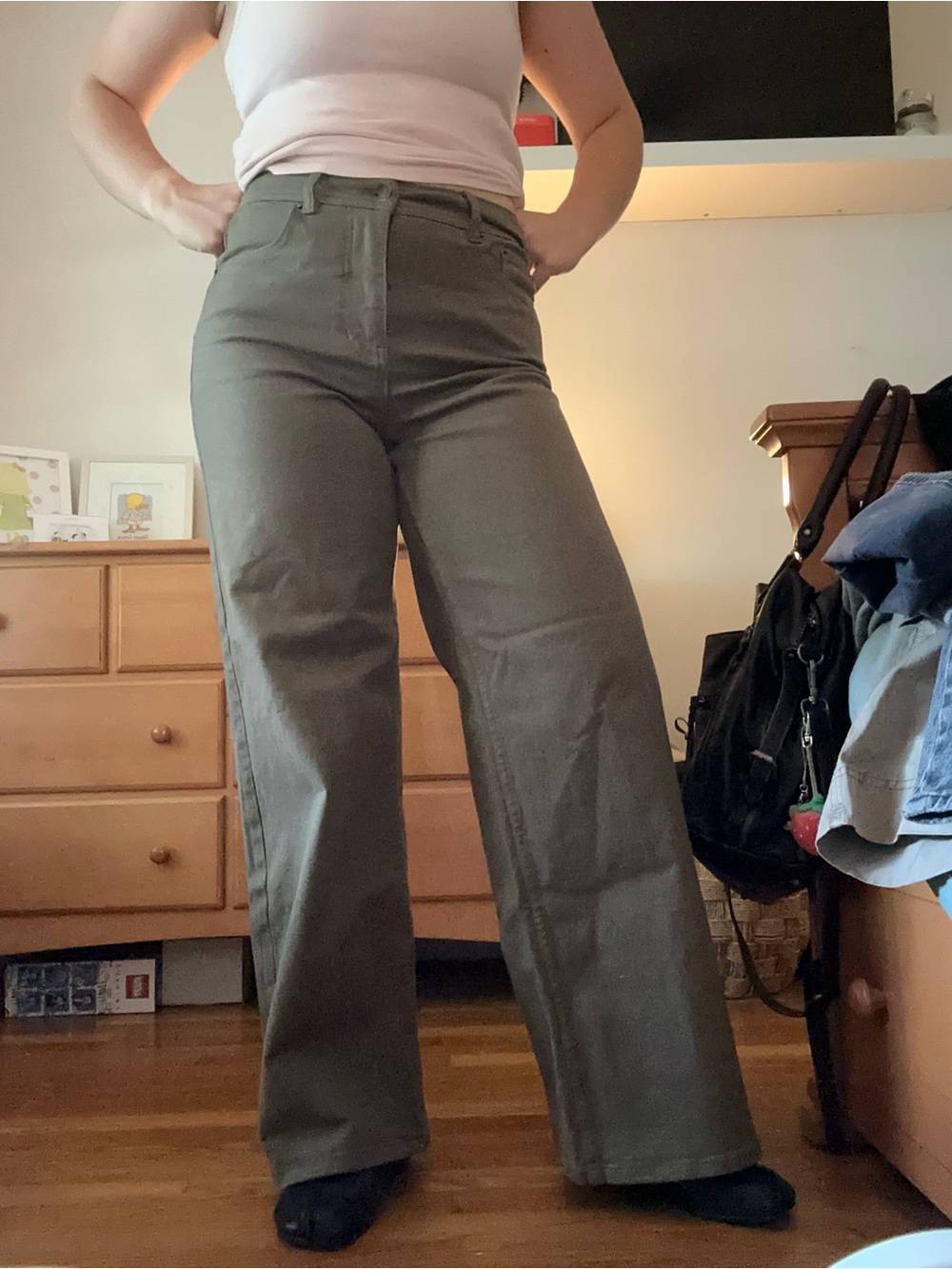 Toad&Co Olive Green Wide-Leg High-Rise Pant
